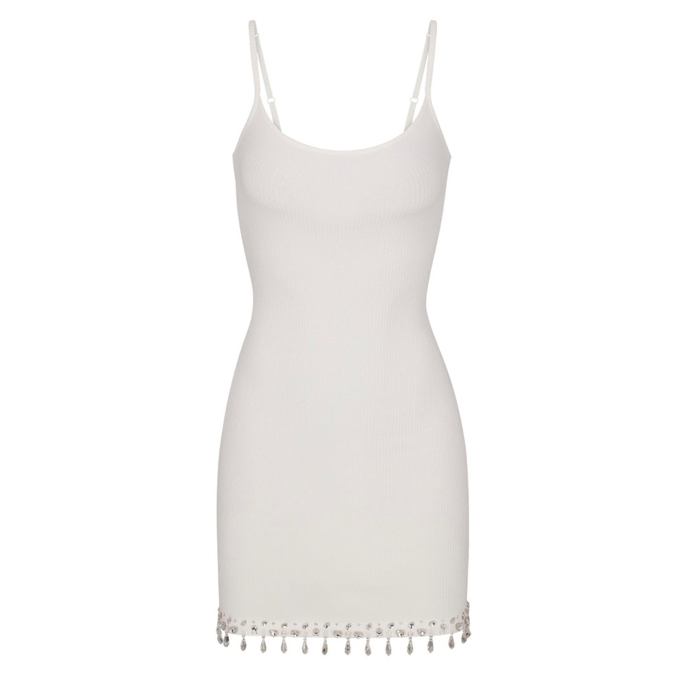 Skims Chandelier Mini Dress - Marble / White, medium - Picture 3 of 12